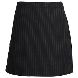 Minissaia listrada Saint Laurent em lã preta Preto