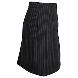 Saint Laurent-Saint Laurent Pinstriped Mini Skirt in Black Wool-Black
