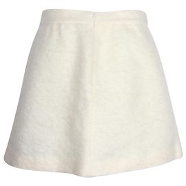 Red Valentino Bouclé Mini Skirt in Ecru Mohair White Cream