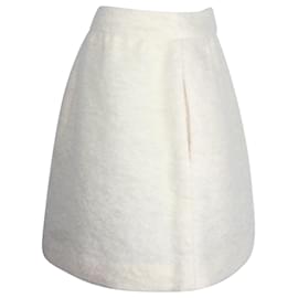 Red Valentino-Red Valentino Bouclé Mini Skirt in Ecru Mohair-White,Cream