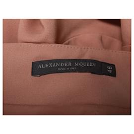 Alexander Mcqueen-Minigonna Alexander McQueen in crêpe con volant in acetato rosa pastello-Rosa,Altro
