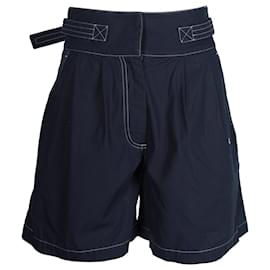 Loewe-Lässige Loewe-Shorts mit Gürtel aus marineblauer Baumwolle-Marineblau