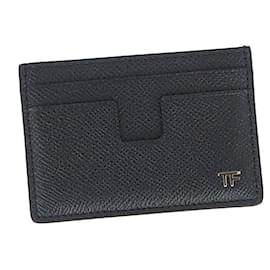 Tom Ford-Porte-cartes Tom Ford avec logo en cuir noir-Noir