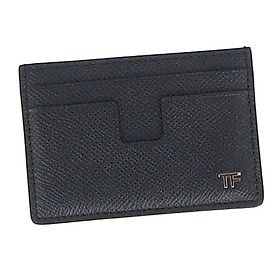 Tom Ford Logo-Detail Card Holder in Black Leather Black