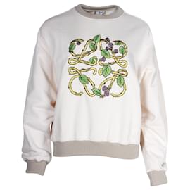 Loewe-Loewe Herbarium-Anagram Sweater in Cream Cotton-White,Cream