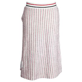 Thom Browne-Thom Browne Striped Midi Skirt in Multicolor Cotton-Multiple colors