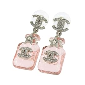 Chanel-CC Bottle Dangle Earrings-Pink