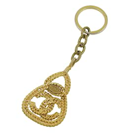 Chanel-CC Ribbon Key Ring-Golden