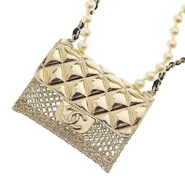 Chanel-CC Matelasse Bag Long Necklace AB6154-Golden