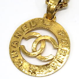 Chanel-Halskette mit CC-Medaillonkette-Golden