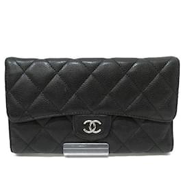 Chanel-CC Caviar Quilted Medium Flap Wallet-Black