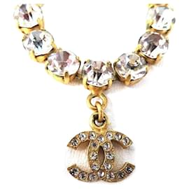 Chanel-CC Rhinestones Necklace-Golden