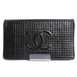 Chanel-CC Micro Chocolate Bar Long Wallet-Black