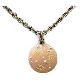 Chanel-Chanel Triple CC Pendant Chain Necklace Metal Necklace in Great-Golden