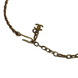 Chanel-Collar de cadena con colgante triple CC-Dorado