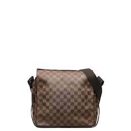 Louis Vuitton-Louis Vuitton Damier Ebene Naviglio Canvas Shoulder Bag N45255 in Fair condition-Brown