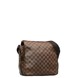Louis Vuitton-Louis Vuitton Damier Ebene Naviglio Canvas Shoulder Bag N45255 in Fair condition-Brown