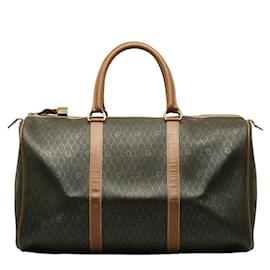 Dior-Honeycomb Leather Travel Bag-Brown