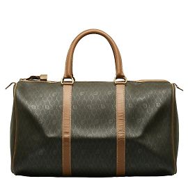 Bolsa de viagem Boston Honeycomb da Dior em couro PVC marrom em muito bom estado Marrom