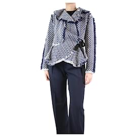 Lanvin-Blaue Jacke und Kleid mit Fransenmuster – Größe UK 10-Blau