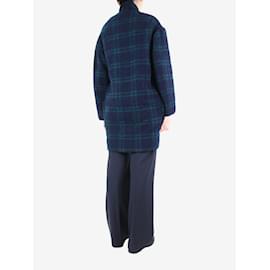 Isabel Marant Etoile-Blue checkered wool-blend coat - size UK 8-Blue