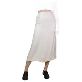 Prada-Falda con aberturas de seda color crema - talla UK 10-Crudo