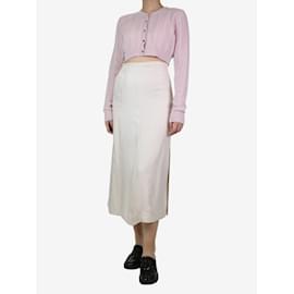 Prada-Cream silk slit skirt - size UK 10-Cream