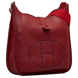 Hermès-Hermes Red Clemence Evelyne II GM-Red