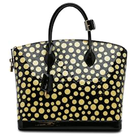 Louis Vuitton-Louis Vuitton Yellow x Yayoi Kusama Monogram Infinity Dots Lockit MM-Yellow
