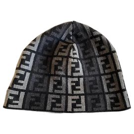 Fendi Hats Beanies Black Grey Dark grey