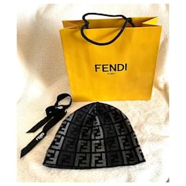 Fendi-Chapéus Gorros-Preto,Cinza,Cinza antracite
