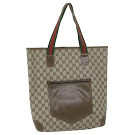 Gucci-Bolso tote GUCCI GG Supreme Web Sherry Line Beige Rojo Verde 001 20 312 EP de autenticación2718-Roja,Beige,Verde