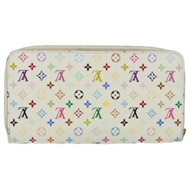 Louis Vuitton-LOUIS VUITTON Monogram Multicolor Zippy Wallet Wallet White M60241 LV Auth 61984-White