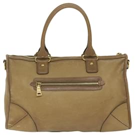 Prada-PRADA Hand Bag Leather 2way Brown Auth 61418-Brown