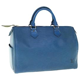 Louis Vuitton-Louis Vuitton Epi Speedy 30 Hand Bag Toledo Blue M43005 LV Auth ep2684-Other