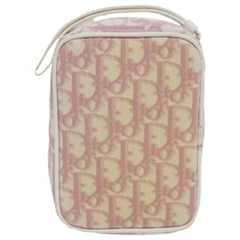 Christian Dior-Christian Dior Trotter Canvas Pouch Pink Auth bs10827-Rosa