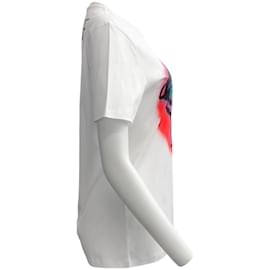Autre Marque-Top a maniche corte Versace in cotone bianco con logo Happy Face-Bianco