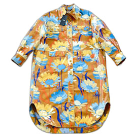 Fendi Oversized Printed Cotton Coat Multicolor Floral Multiple colors