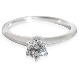 Tiffany & Co-TIFFANY & CO. Bague de fiançailles diamant en platine G VS1-Argenté,Métallisé