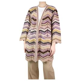 Missoni-Cardigan multicolorido com mistura de lã em zigue-zague - tamanho Reino Unido 12-Multicor