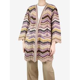 Missoni-Cardigan in misto lana a zigzag multicolore - taglia UK 12-Multicolore
