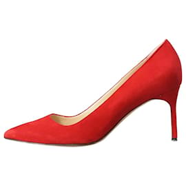 Manolo Blahnik-Talons pointus en daim rouge - taille EU 38.5-Rouge