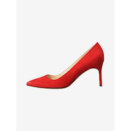 Manolo Blahnik-Red suede pointed toe heels - size EU 38.5-Red