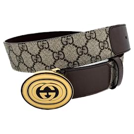 Gucci-Medium Belt Canvas 75/30 GG supreme-Brown