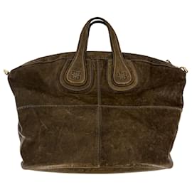 Givenchy-Nightingale Medium Leather 2-Ways Weekender Bag Brown-Brown