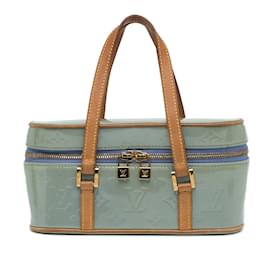Louis Vuitton-Blue Louis Vuitton Monogram Vernis Sullivan Horizontal PM Handbag-Blue