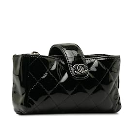 Chanel-Pochette pour téléphone Chanel CC noire-Noir