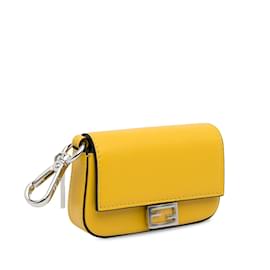 Fendi-Yellow Fendi Nano Baguette Clutch Bag-Yellow