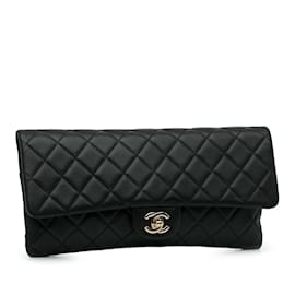 Chanel-Pochette à rabat classique Chanel East West noire-Noir