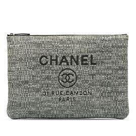 Graue Chanel Deauville O Case Clutch Bag Andere